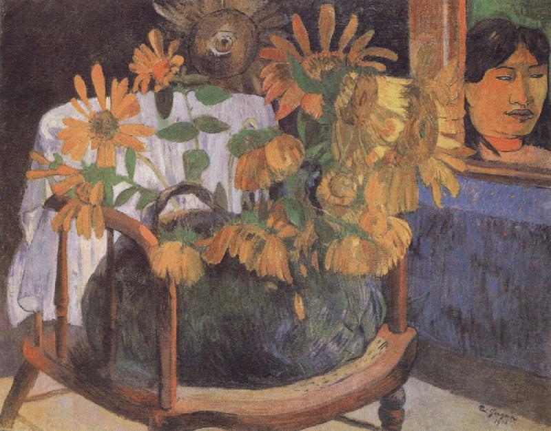Paul Gauguin Sunflowers on a chair China oil painting art